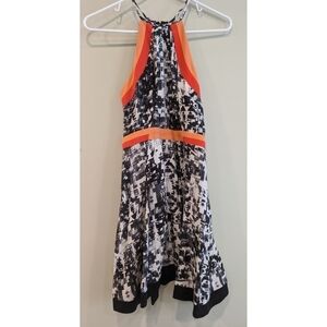 Parker Black White Gazette Jessica 100% Silk Dress